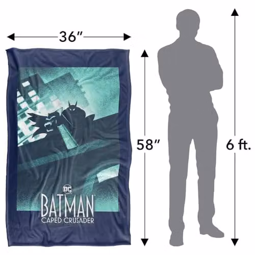 Warner Bros. Batman Caped Crusader In The Shadows Silky Touch Super Soft Fleece Throw Blanket, Multicolour, W: 91.44 cm x D: 147.32 cm – 4