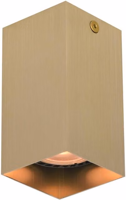 Netlighting Ander Square Surface Mounted Downlight in Black and Gold Brass, 10 cm