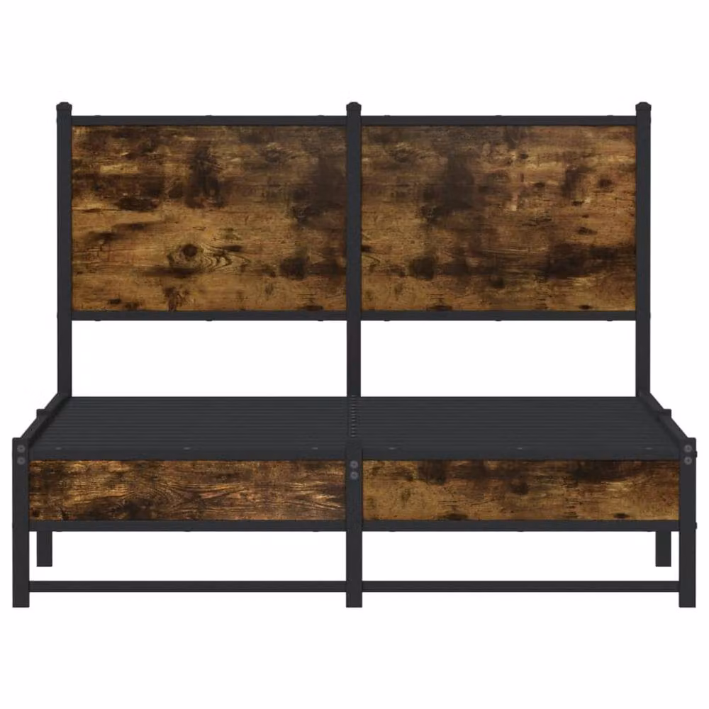 Berkfield Home Metal Bed Frame in Smoked Oak Brown, W/D/H: 120 x 200 cm – 4