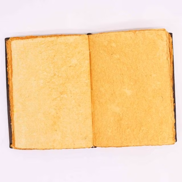 KDMK Blank Leather Journal with Metal Rose Decor and 200 Deckle Edge Paper Pages in Brown, Red and Beige