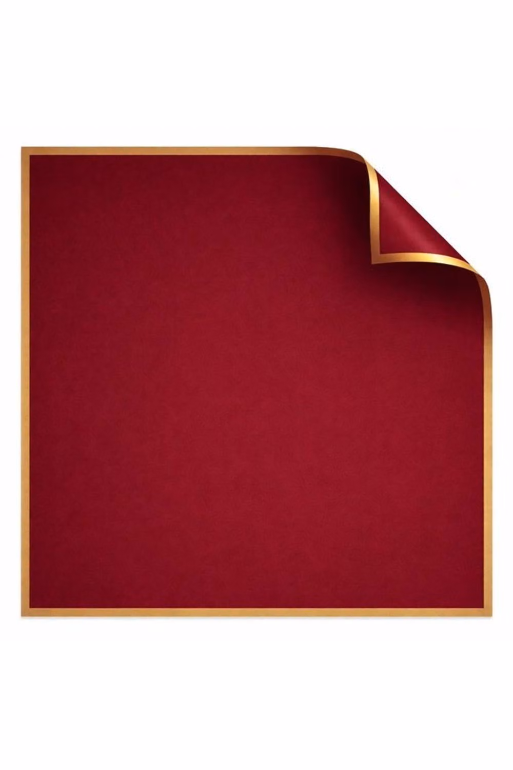KDMD Korean Style Pre Cut Cello Wrap Sheets in Wine Red with Gold Border – 2