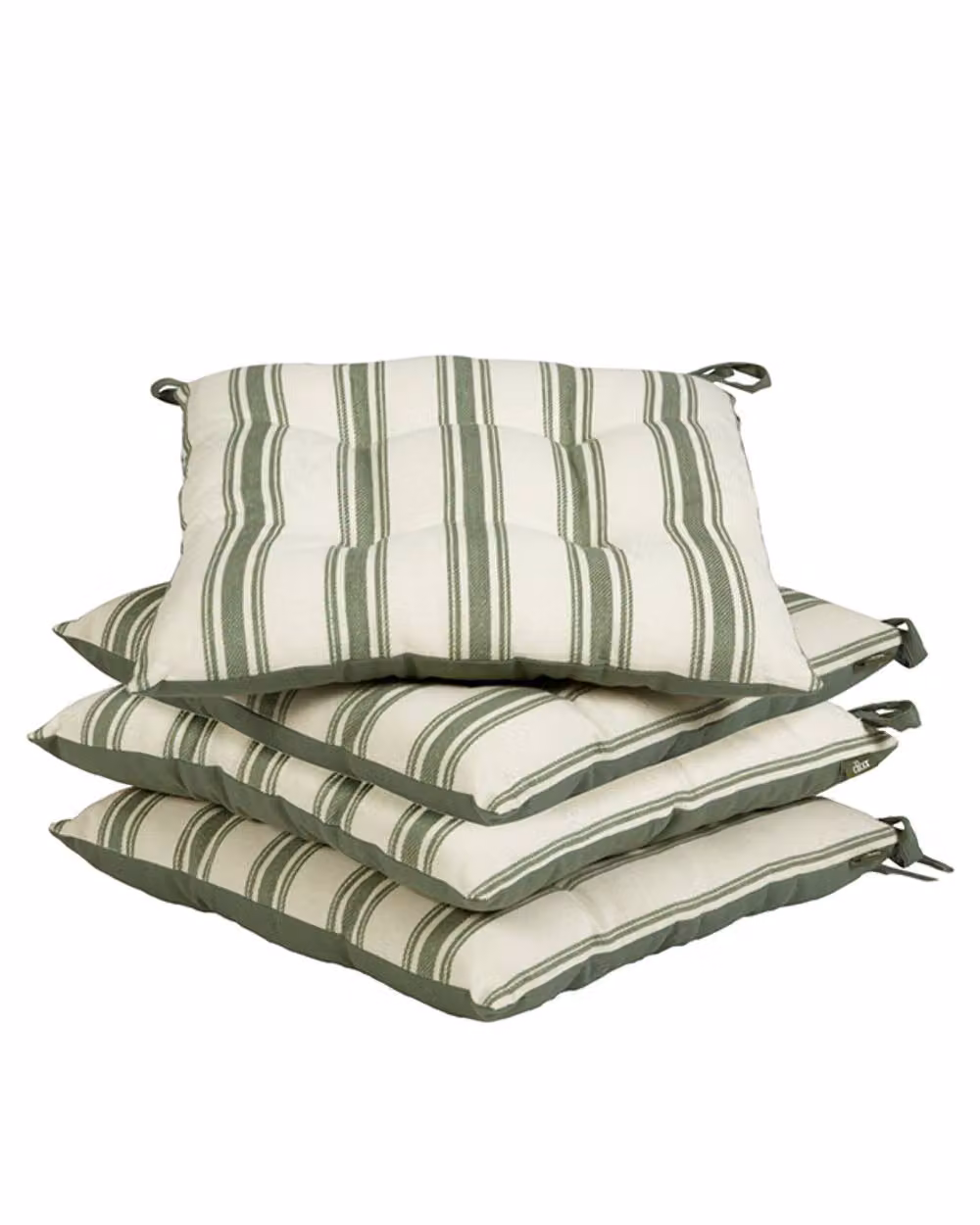 Dibor Set of 4 Green Cotton Quilted Reversible Water Repellent Indoor Outdoor Garden Chair Seat Pads W: 40 cm, D: 40 cm, H: 40 cm – 2