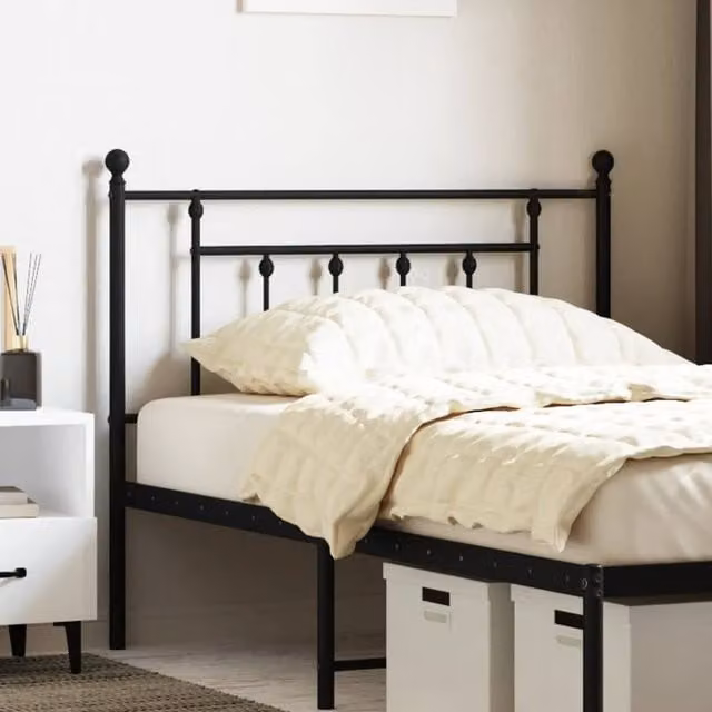 Berkfield Home Metal Headboard in Black, Width: 107 cm