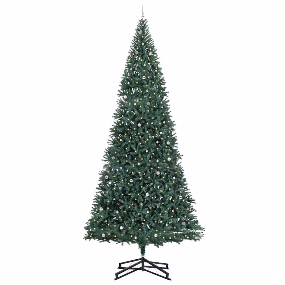 Berkfield Home Artificial Pre-lit Christmas Tree with Ball Set, Green, 500 cm – 3