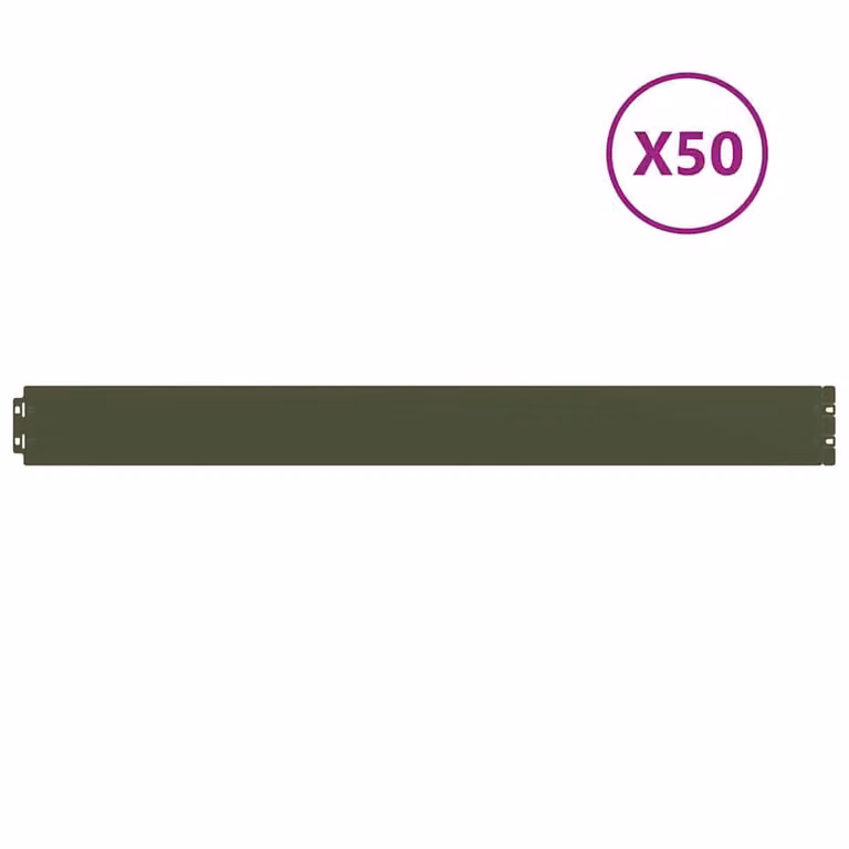 Berkfield Home Lawn Edgings, 50 Pieces, Olive Green, Cold-rolled Steel, 10 x 103 cm