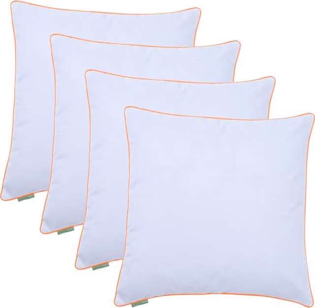 Gardenista Orange and White Square Garden Scatter Cushion Set of 4, W/D/H: 45 x 45 x 45 cm