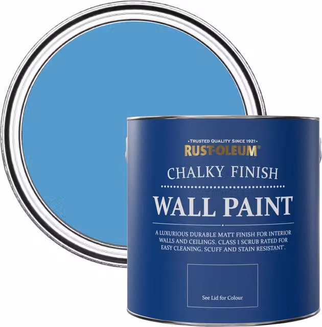 Rust-Oleum Blue Matt Chalk Wall Paint - Cerulean 2.5L – 1