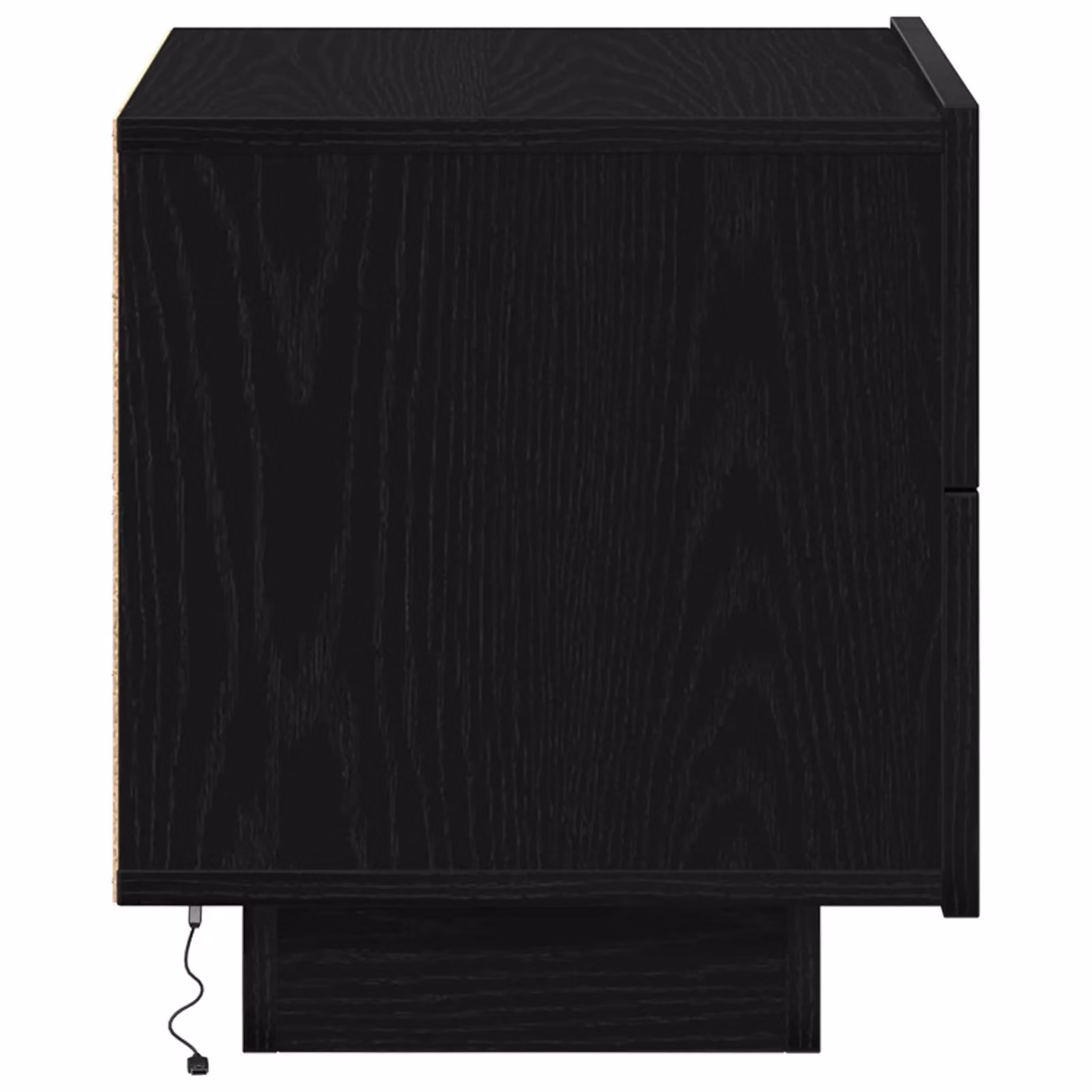Berkfield Home Modern Bedside Cabinet with Integrated LED Lights in Black Oak, W/D/H: 100 x 36 x 49 cm – 4