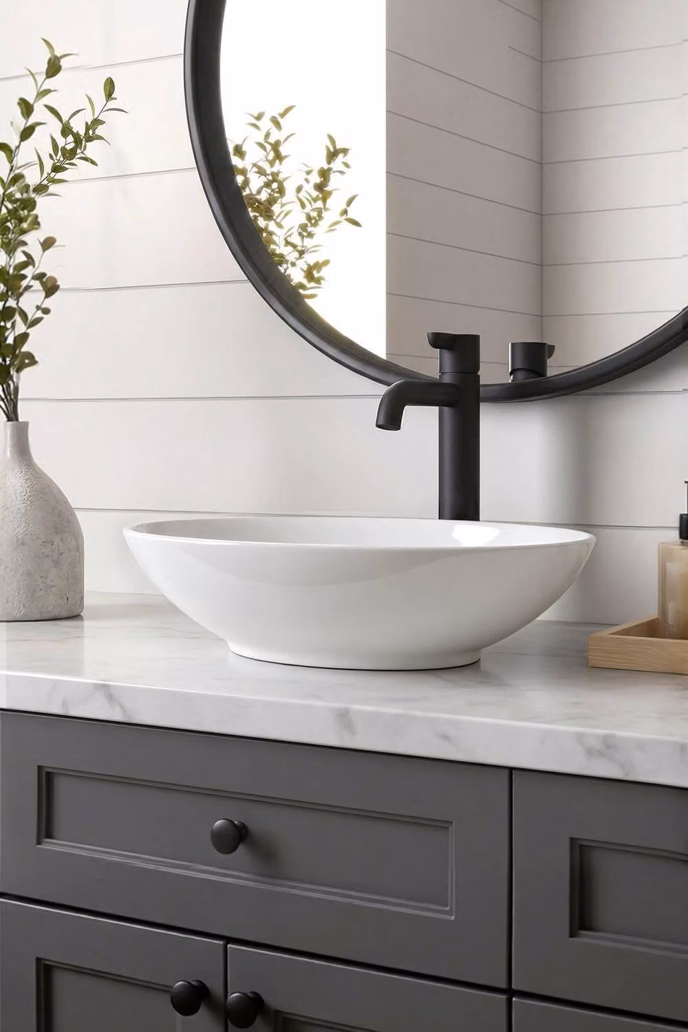Living and Home Ceramic Countertop Washbasin with Waste Kit in White, W: 49.5 cm, D: 38.5 cm, H: 13.0 cm – 2