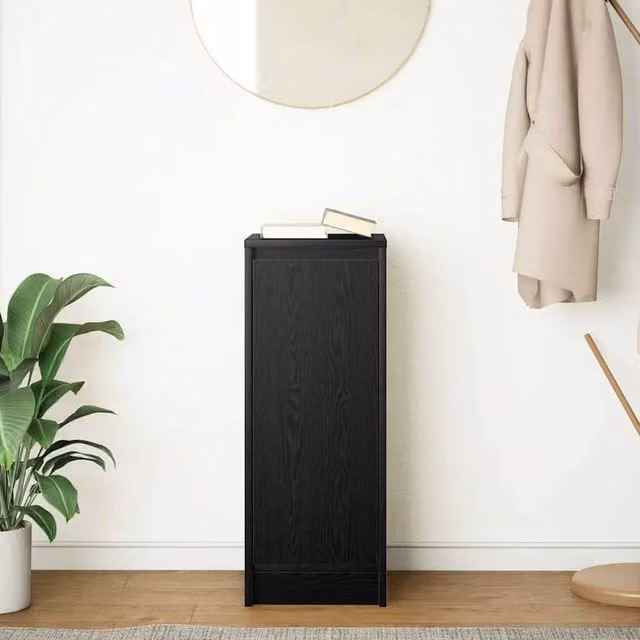 Berkfield Home Black Oak Sideboard in Matt Engineered Wood W/D/H: 29.5 x 34 x 76 cm