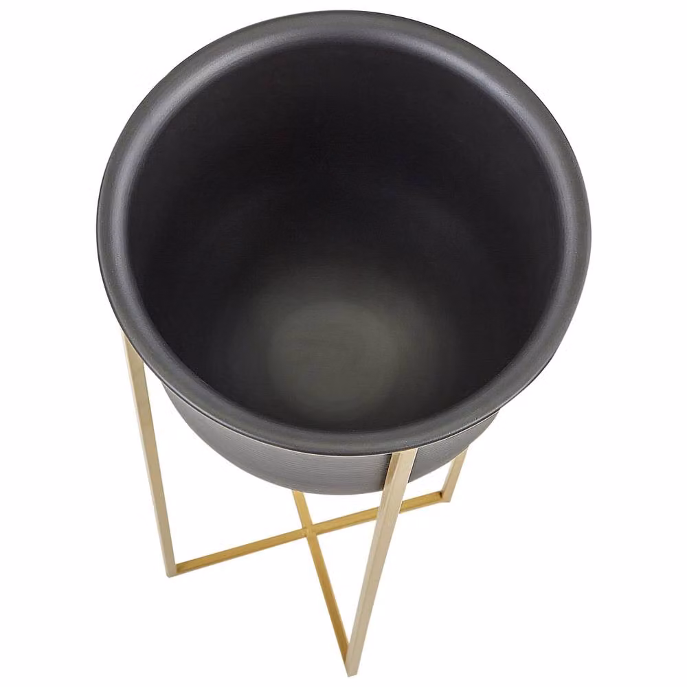Wyld and Coco Arcadia Modern Metal Plant Stand Set of 2 in Black and Gold – 4