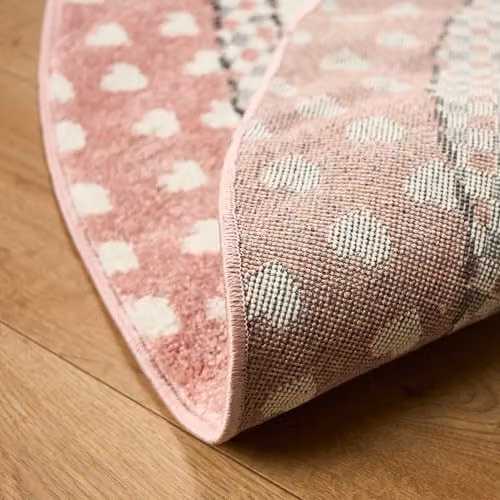 Bravich Pink Eli & Hearts Kids Round Rug, Diameter: 160 cm – 2