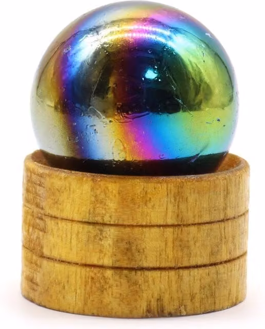 KDMK Multicolour Amethyst Aura Gemstone Sphere with Stand for Tabletop Display