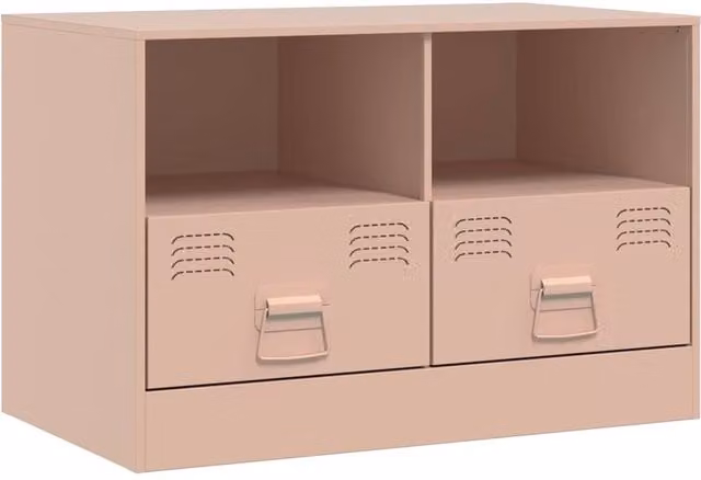 Berkfield Home Pink Metal TV Cabinet W: 67 cm, D: 39 cm, H: 44 cm