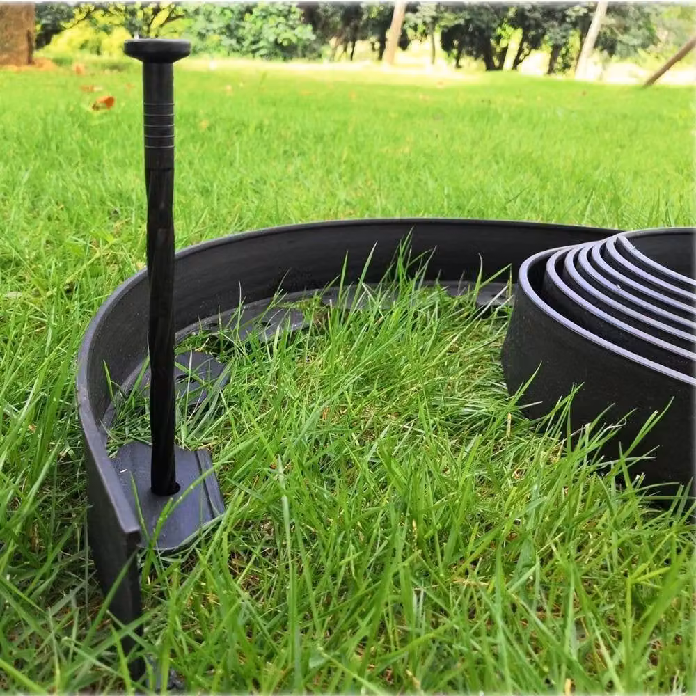NESTLUNE L-Shape Flexible Garden Lawn Edging, Black, 10 m – 5