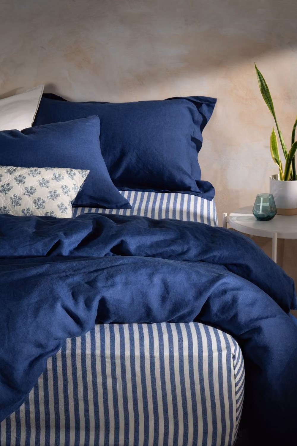 Soak&Sleep Mediterranean Blue French Linen Oxford Pillowcase Pair, Super King – 2