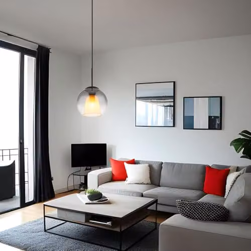 Globo Lighting Modern Sphere Pendant Light with Smoke Glass Ball and Black Metal Details, E27, Diameter: 20 cm – 2