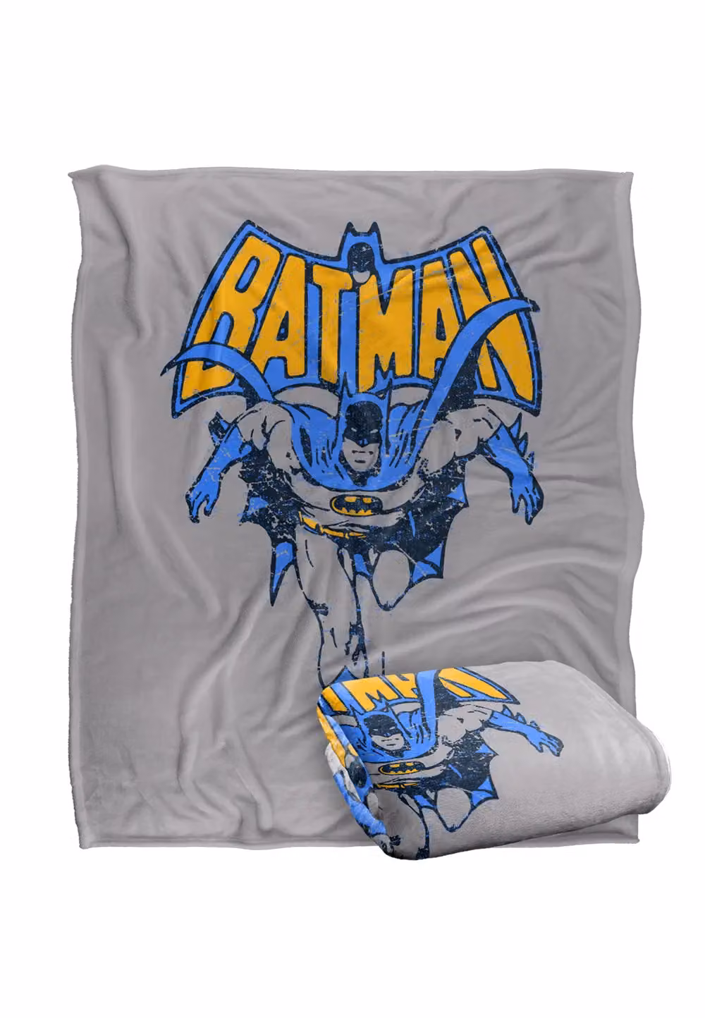 DC Comics Batman Vintage Run Blanket in White, W: 152 cm, D: 127 cm – 2