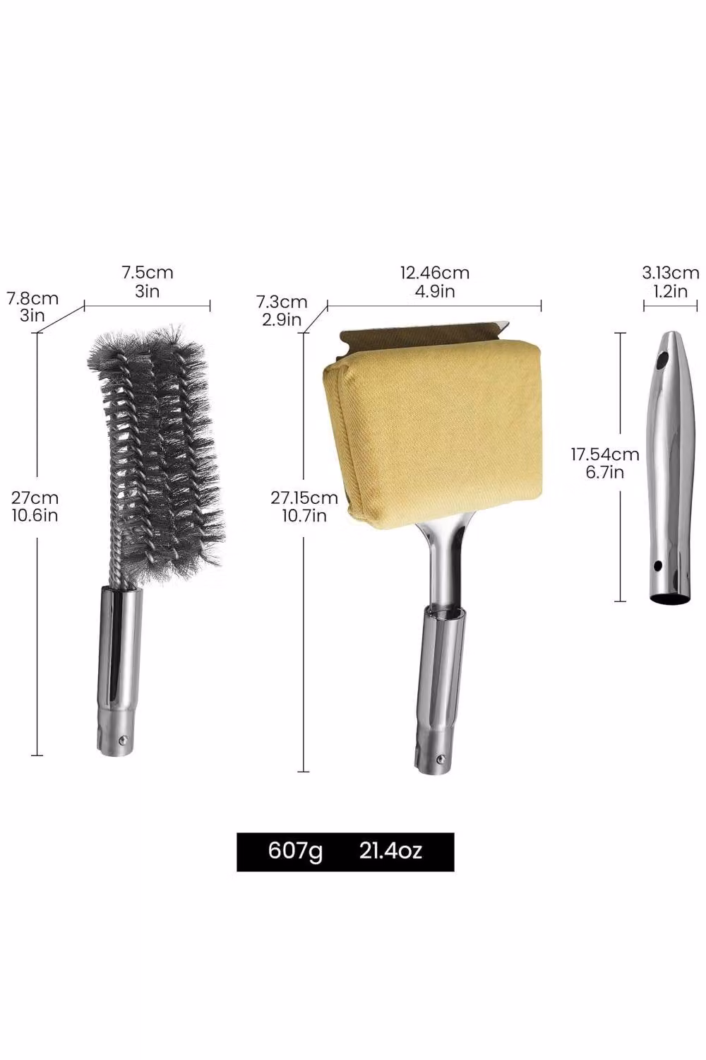 Gourmet Easy Stainless Steel BBQ Brush in Yellow and Silver – 3