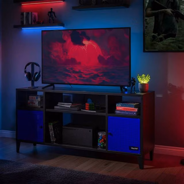 X Rocker Mesh-Tek Media TV Unit with Storage in Blue