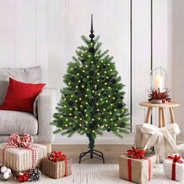 Berkfield Home Green PE Christmas Tree with 150 LEDs and Stand, Height: 120 cm