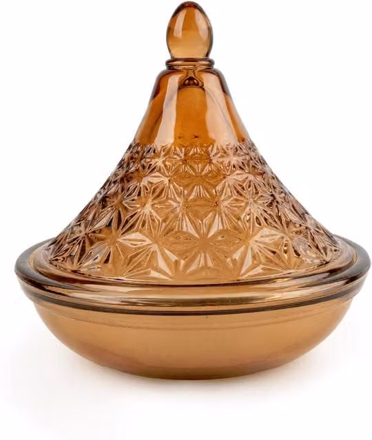 Candlelight Moroccan Embossed Tagine Glass Candle in Terracotta Brown
