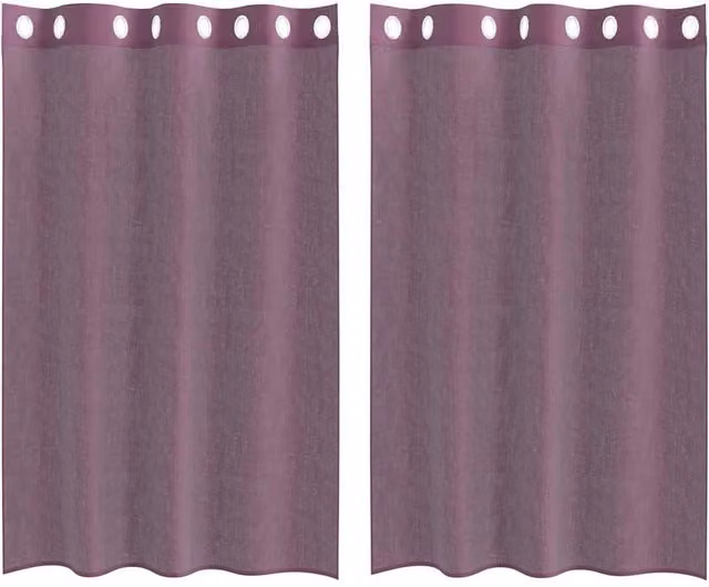Berkfield Home Purple Voile Fabric Panel Curtains with Eyelets, 2 Pack, W: 140 cm, H: 175 cm
