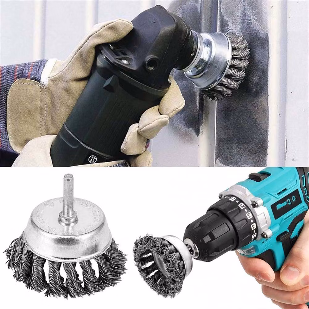 Nordara 3x Rotary Steel Wire Brush Angle Grinder Attachment in Silver – 4