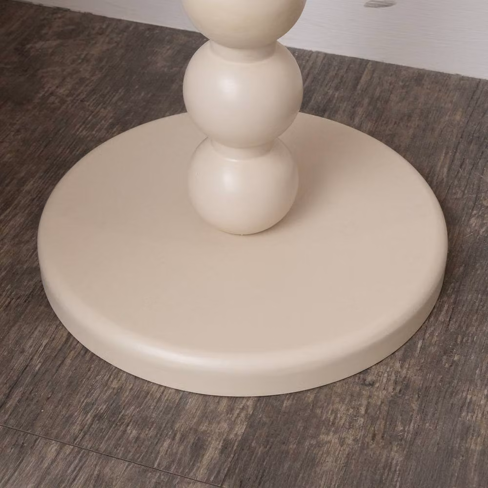 Melody Maison Taupe Painted Round Wooden Bobble Side Table W/D/H: 45 x 45 x 56.5 cm – 2