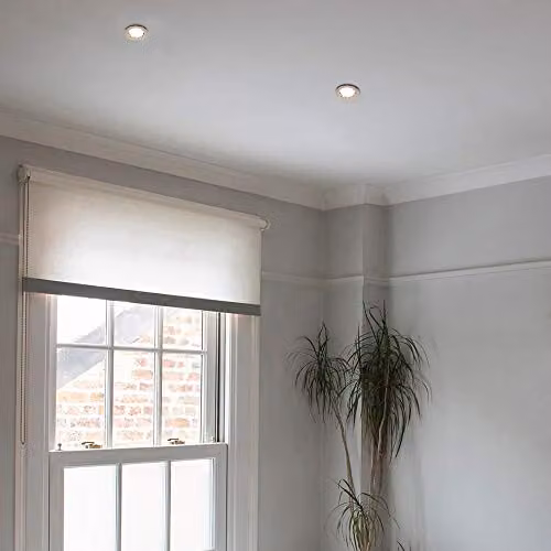 MiniSun Pack of 10 Black Chrome GU10 Recessed LED Ceiling Downlights with 3000K Warm White Bulbs