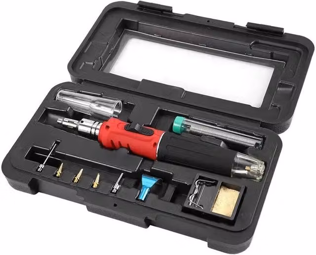 Kelvenix Cordless Auto Ignition Butane Gas Soldering Iron Kit in Black