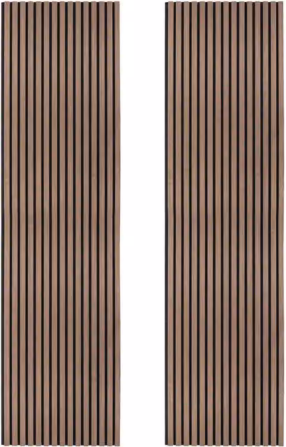 Monstershop Acoustic Slat Wall Panels, 2 Pack, Dark Walnut and Terracotta Wood Look MDF – 1