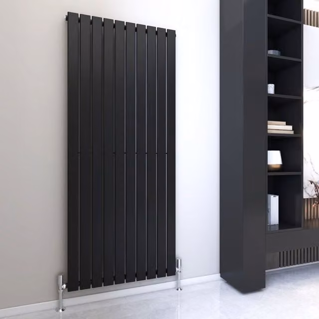 MCC Direct Designer Flat Panel Single Radiator, Black, W: 180 cm, H: 68 cm, D: 6.8 cm