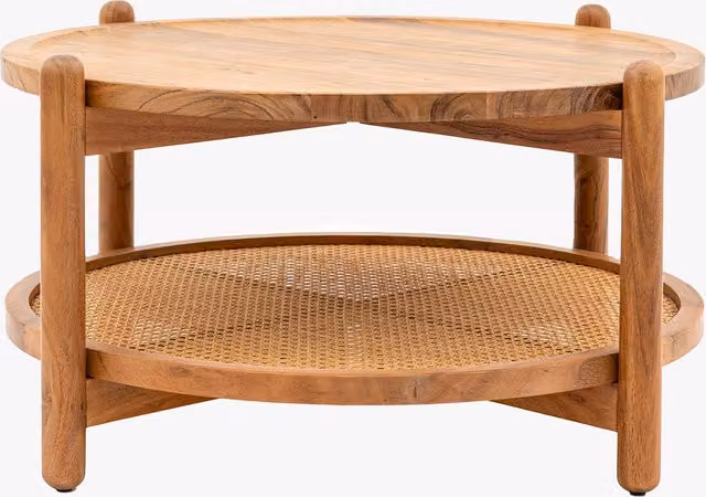 Perch & Parrow Lyon Round Acacia Wood Coffee Table in Brown