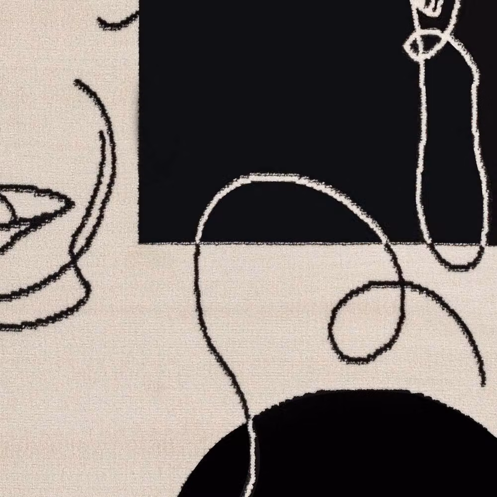 Livabliss Pisa Modern Abstract Rug in Beige, White and Black, W/D: 150 x 210 cm – 7