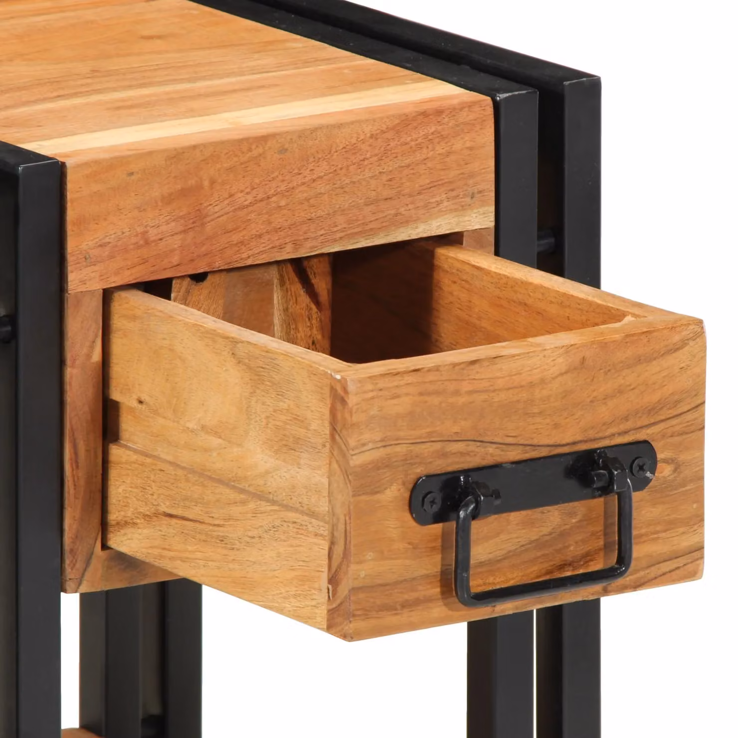 Berkfield Home Set of 2 Modern Acacia Wood Nightstands in Brown, W/D/H: 30 x 30 x 40 cm – 6