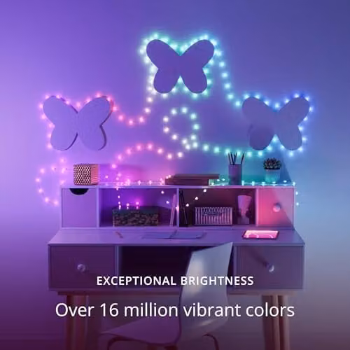 Twinkly Heart-Shaped RGB Multicolour LED String Lights with 100 Mappable LEDs, USB-C Powered, 6m Length – 2