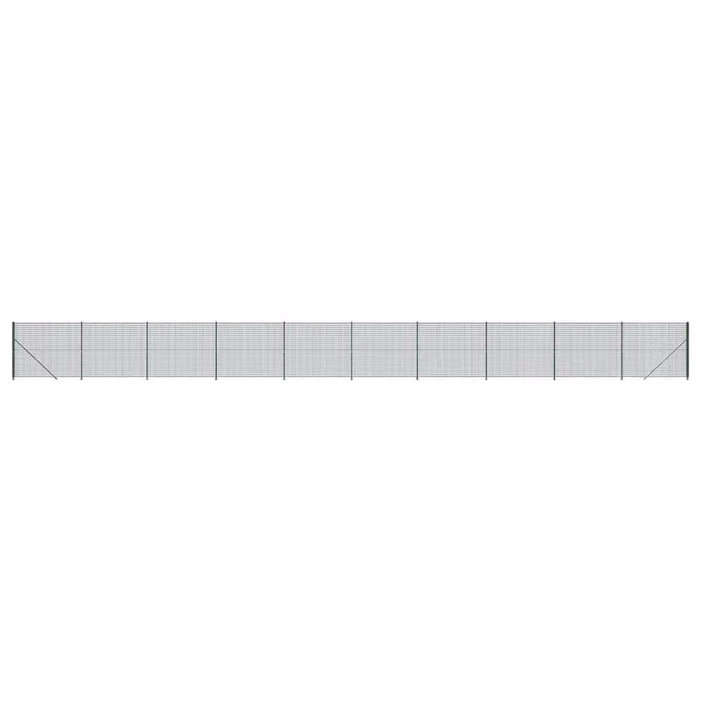 Berkfield Home Durable PVC Coated Green Wire Mesh Fence with Flange, H: 1.8 m, L: 25 m – 2