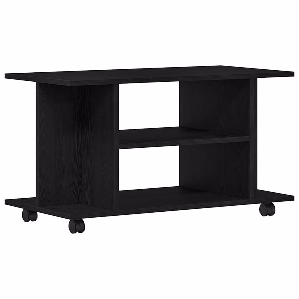 Berkfield Home Black Oak TV Cabinet with Castors, W/D/H: 80 x 40 x 45 cm – 2