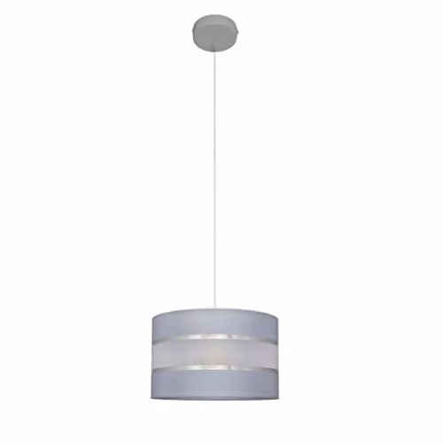 Netlighting Helam Cylindrical Pendant Ceiling Light in Grey and Silver, Diameter: 25 cm