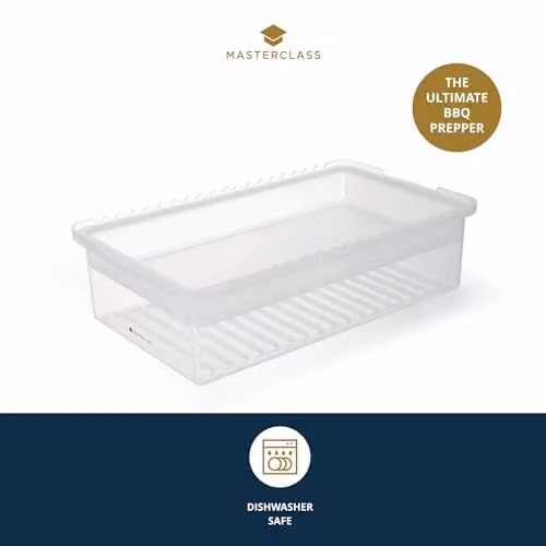 MasterClass Marinade Tray with Snap Lid in White or Transparent, W/D/H: 37.0 x 21.5 x 10.0 cm – 2