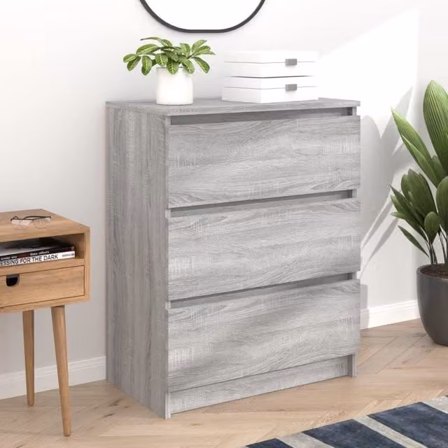 Berkfield Home Grey Sonoma Sideboard in Engineered Wood W/D/H: 60 x 35 x 76 cm
