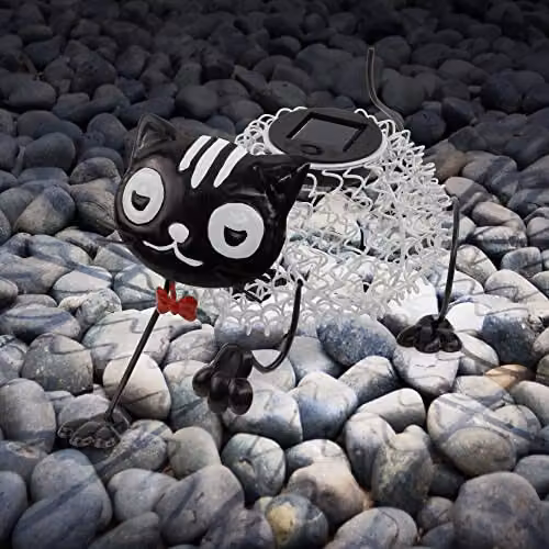 Globrite Metal Scroll Animal Cat Solar Light, Multi-colour Outdoor Garden Ornament with LED Lamp – 2