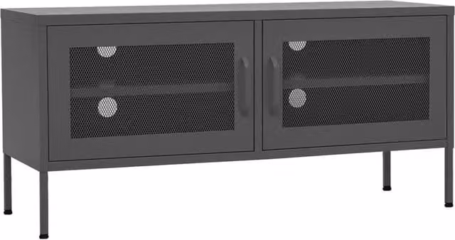 Berkfield Home Industrial Metal TV Cabinet in Anthracite Grey, W/D/H: 105 x 35 x 50 cm