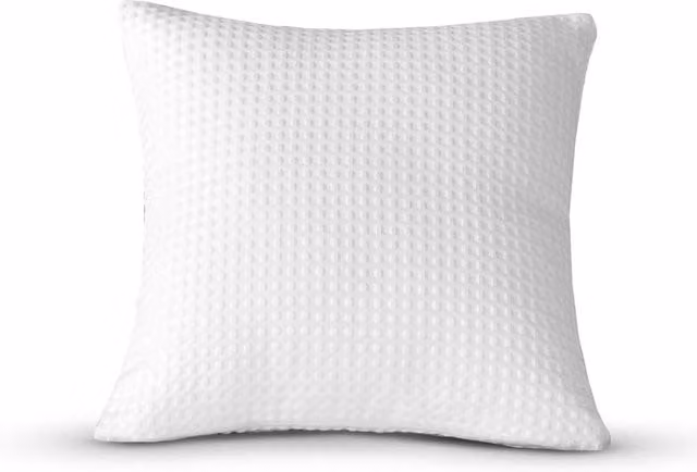Velosso White Waffle Weave Filled Square Cushion, W/D/H: 43 x 43 x 43 cm