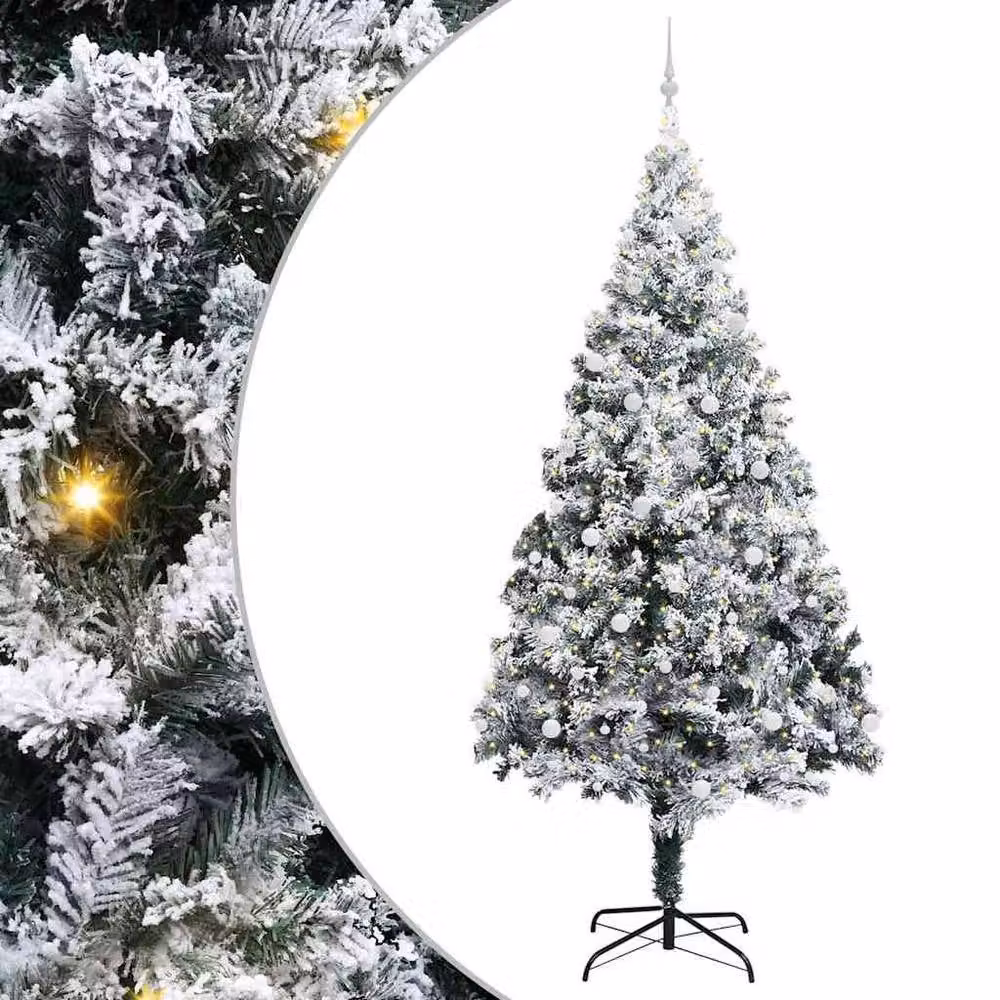 Berkfield Home White PVC Christmas Tree with 300 LEDs and Stand, Height: 300 cm – 2