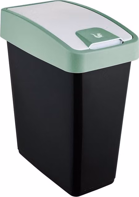 Keeeper Premium Rubbish Bin with Flip Lid, 25 Litre, Nordic Green