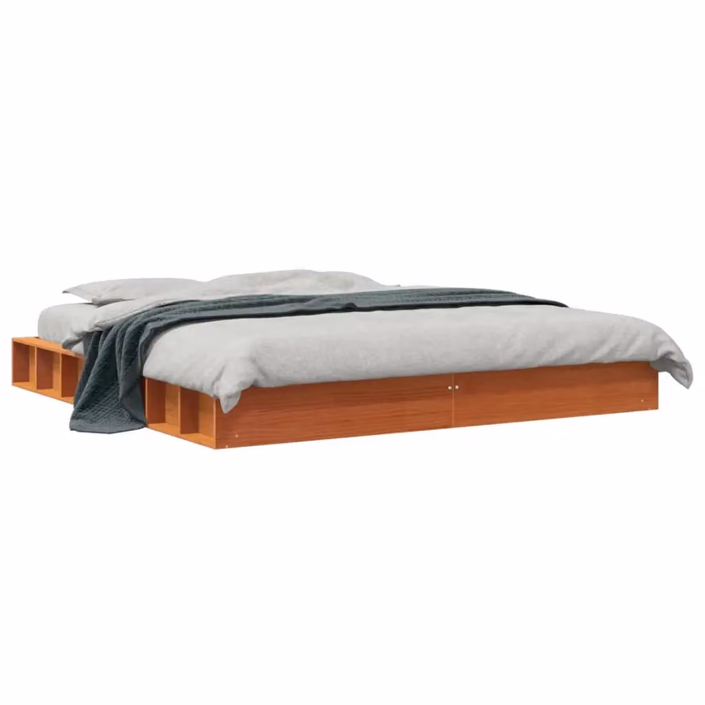 Berkfield Home Super King Solid Wood Pine Bed Frame in Wax Brown, W/D/H: 180 x 200 cm – 2