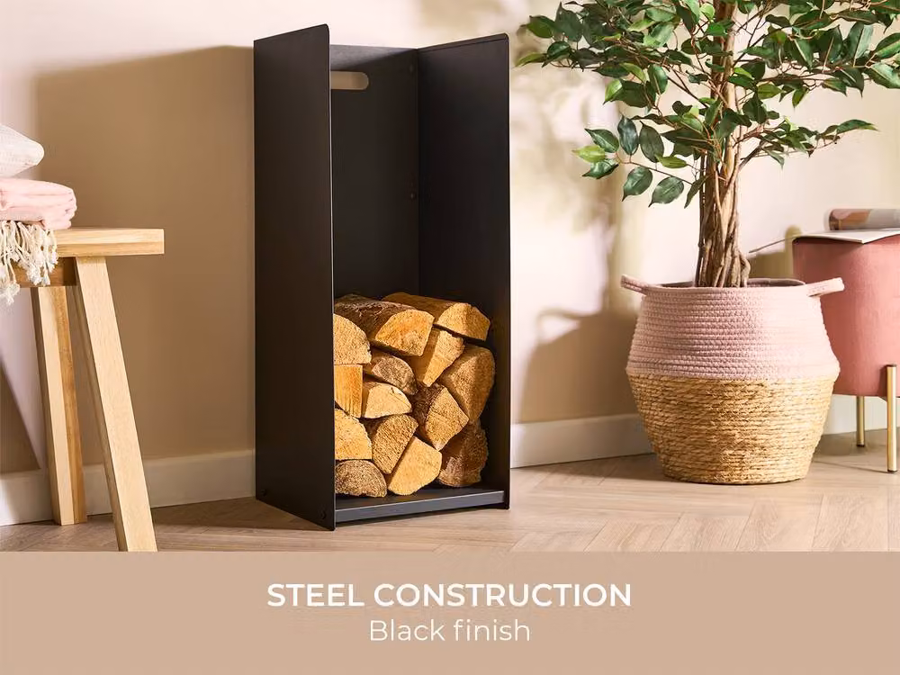 Adam Fires & Fireplaces Adam Burton Freestanding Metal Firewood Log Holder in Black – 2