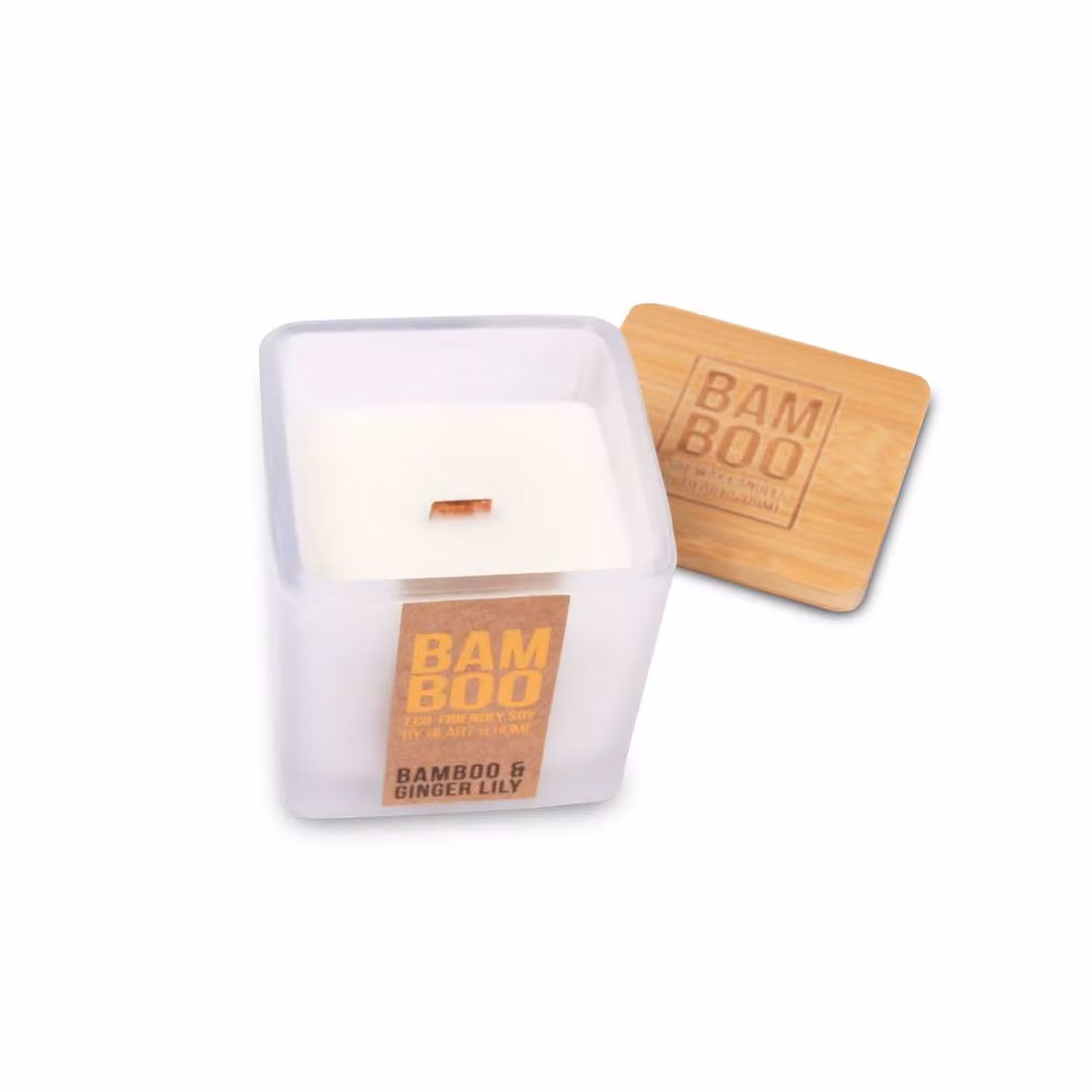 Heart & Home Bamboo & Ginger Lily Soy Wax Candle in Cool White – 4